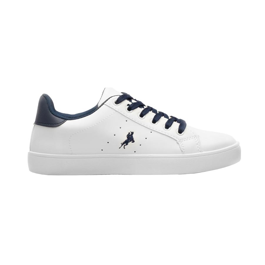 Γυναικεία sneakers μονόχρωμα με λεπτομέρεια Λευκό/Μπλε
