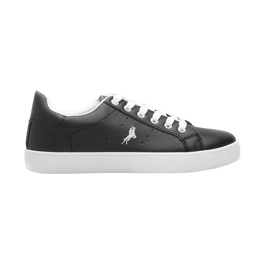 Γυναικεία sneakers μονόχρωμα με λεπτομέρεια Μαύρο/Λευκό