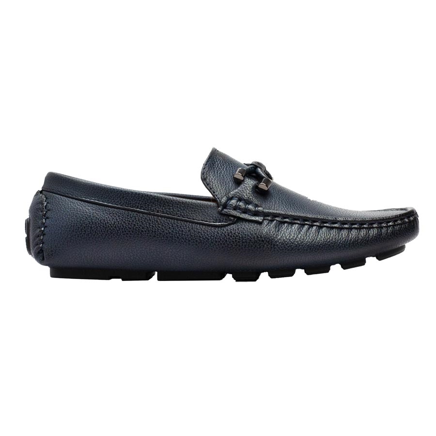 Ανδρικά loafers με μεταλλική λεπτομέρεια Navy