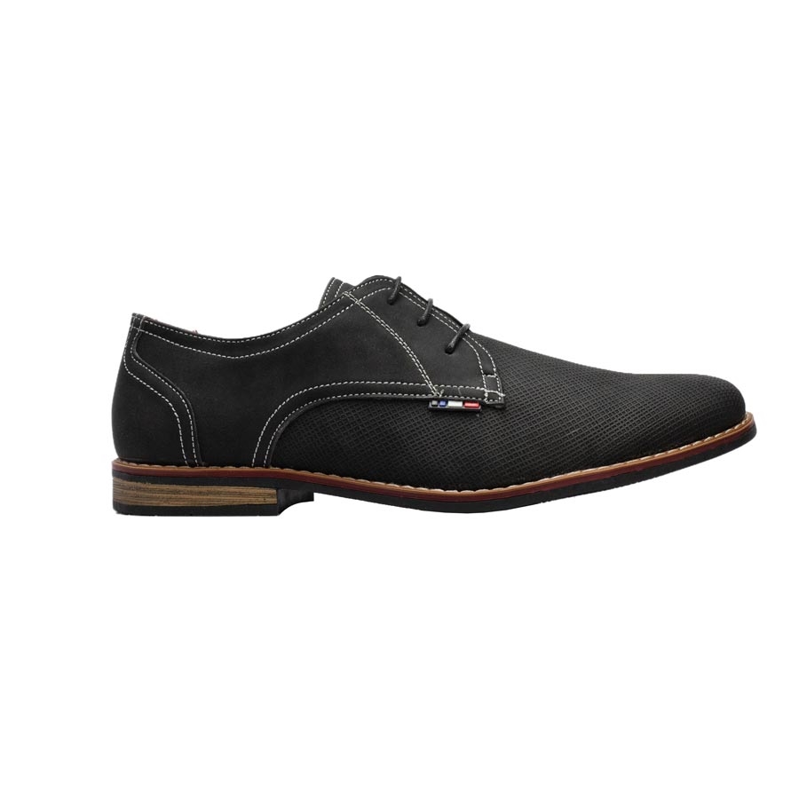 Ανδρικά loafers με ανάγλυφη λεπτομέρεια Μαύρο