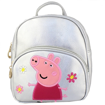 Τσάντες παιδικές με print Peppa Ασημί ασημί