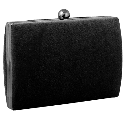 Φάκελοι clutch βελούδινοι με ασημένια αλυσίδα Μαύρο μαύρο