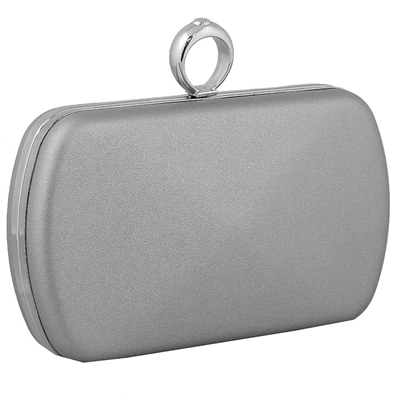 Φάκελοι clutch με κυκλικό μεταλλικό κούμπωμα Ασημί ασημί