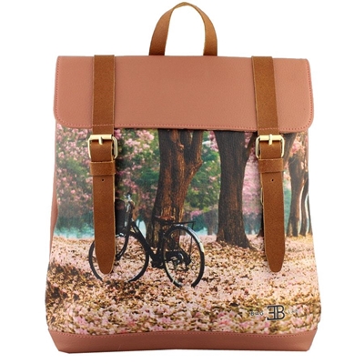 Σακίδια πλάτης με λουράκια με print bike in the forest Ταμπά ταμπά