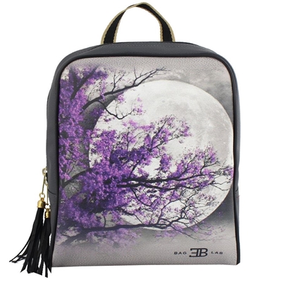 Σακίδια πλάτης με print purple tree Γκρι γκρι