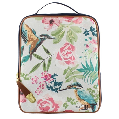 Σακίδια πλάτης με print birds and flowers Navy μπλε