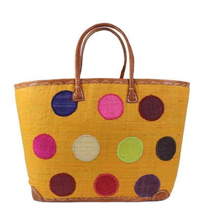 Τσάντες θαλάσσης σε medium μέγεθος με multicolor κύκλους Κίτρινο κίτρινο