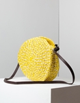Εικόνα από Ψάθινη τσάντα ώμου σε στρογγυλό σχήμα Κίτρινο
