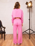 Εικόνα από Γυναικεία μπλούζα crop top φούτερ Ροζ