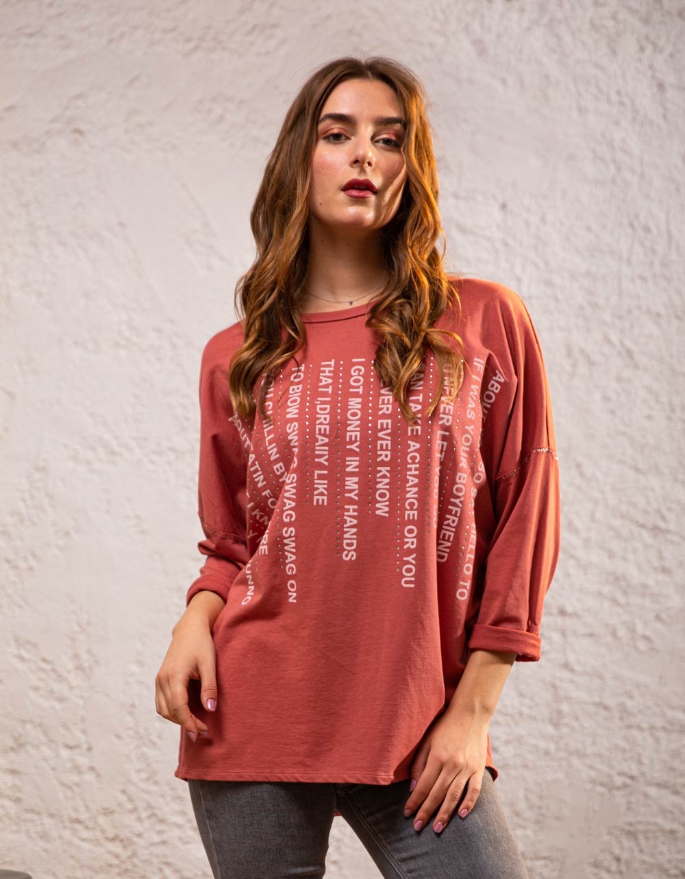 Εικόνα από Γυναικεία μπλούζα με σχέδια Ροζ