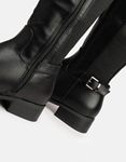 Εικόνα από Γυναικείες μπότες casual με τρακτερωτή ελαστική σόλα Μαύρο