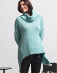 Εικόνα από Γυναικεία μπλούζα πλεκτή με ασύμμετρο σχέδιο Σιέλ