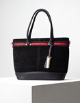 Εικόνα από Γυναικεία τσάντα ώμου & χιαστί με velvet υλικό Μαύρο