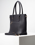Εικόνα από Γυναικεία τσάντα ώμου & χιαστί με velvet υλικό Μαύρο