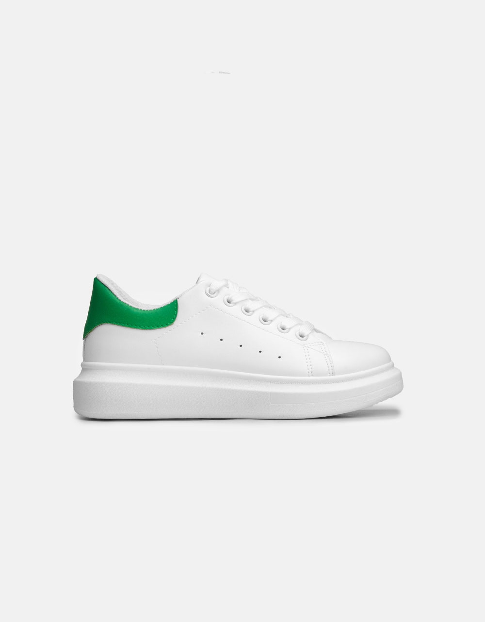 Εικόνα από Γυναικεία sneakers με διπλή σόλα και διχρωμία Λευκό/Πράσινο