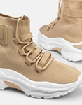 Εικόνα από Γυναικεία sneakers κάλτσα με ψηλή σόλα Μπεζ