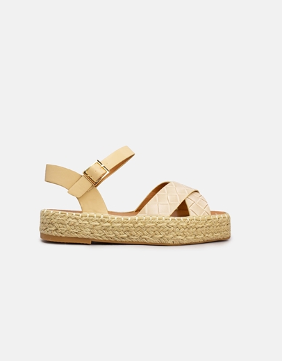 Εικόνα της Γυναικείες εσπαντρίγιες με χιαστί φάσες κροκό Μπεζ