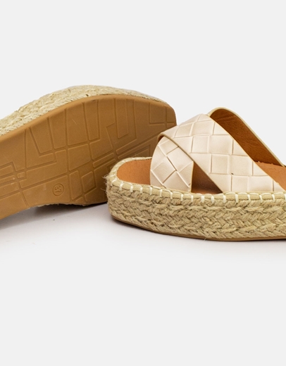 Εικόνα της Γυναικείες εσπαντρίγιες με χιαστί φάσες κροκό Μπεζ