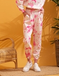 Εικόνα από  Γυναικεία σετ casual παντελόνι & μπλουζάκι tie dye Ροζ