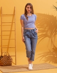 Εικόνα από Μονόχρωμο basic crop top Μπλε