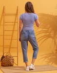 Εικόνα από Μονόχρωμο basic crop top Μπλε