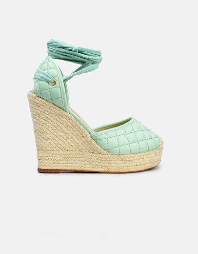 Εικόνα της Γυναικείες πλατφόρμες lace up με καπιτονέ σχέδιο Πράσινο