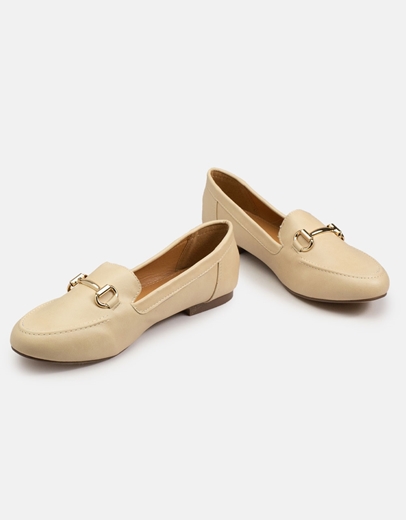 Εικόνα της Flat loafers σε απλή γραμμή Μπεζ