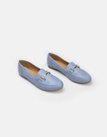 Εικόνα από Flat loafers σε απλή γραμμή Σιέλ