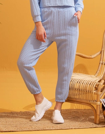 Εικόνα της Παντελόνι φόρμα με ανάγλυφο σχέδιο Σιέλ