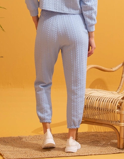 Εικόνα της Παντελόνι φόρμα με ανάγλυφο σχέδιο Σιέλ