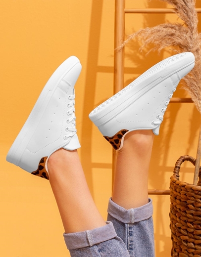 Εικόνα της Γυναικεία sneakers basic με διχρωμία Λεοπάρ