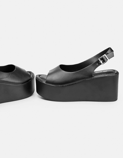 Εικόνα της Γυναικείες πλατφόρμες Peep Toe Μαύρο