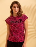 Εικόνα από Βαμβακερό t-shirt με παγιέτες στο τύπωμα Ροζ