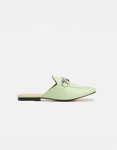 Εικόνα της Γυναικεία mules με oversized αλυσίδα Πράσινο