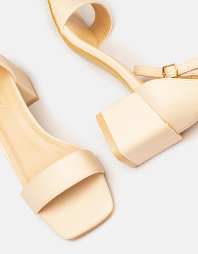 Εικόνα της Γυναικεία πέδιλα με μπαρέτα Μπεζ