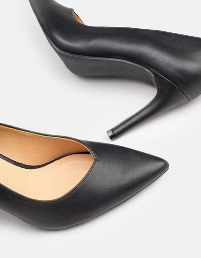 Εικόνα της Γυναικείες γόβες με μπαρέτα & διακοσμητική αλυσίδα Μαύρο