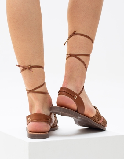 Εικόνα της Γυναικεία σανδάλια lace up Ταμπά