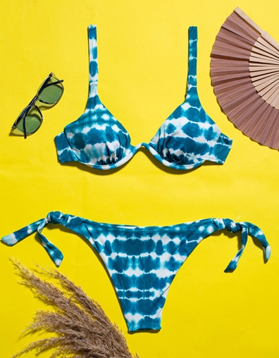 Εικόνα της Γυναικεία μαγιό σετ μπικίνι σε συνδυασμούς χρωμάτων Μπλε
