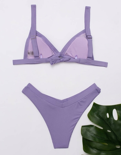 Εικόνα της Γυναικεία μαγιό σετ μπικίνι με V slip Λιλά