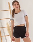 Εικόνα από  Σετ σόρτς & crop top Λευκό/Μαύρο