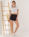 Εικόνα από  Σετ σόρτς & crop top Λευκό/Μαύρο