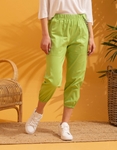 Εικόνα από Παντελόνι ψηλόμεσο με λάστιχο και διακοσμητική αλυσίδα Πράσινο