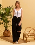 Εικόνα από Crop top αμάνικο με φερμουάρ Λευκό