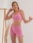 Εικόνα από Σετ activewear σόρτς & crop top Ροζ