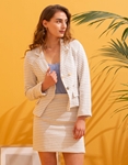 Εικόνα από Γυναικείο σετ φούστα & σακάκι με σχέδιο Λευκό