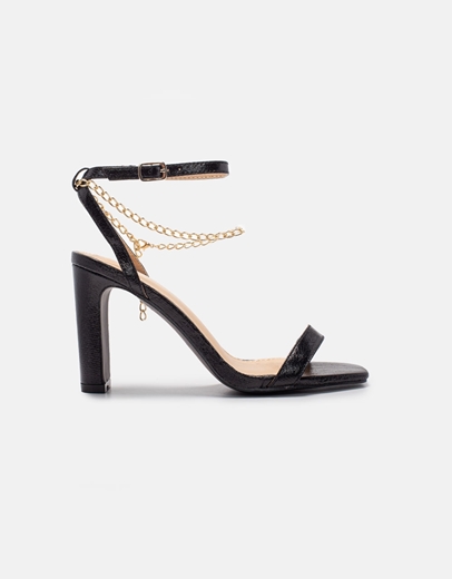 Εικόνα της Γυναικεία πέδιλα με αλυσίδα Μαύρο