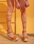 Εικόνα από Γυναικείες εσπαντρίγιες lace up με καπιτονέ σχέδιο Ταμπά