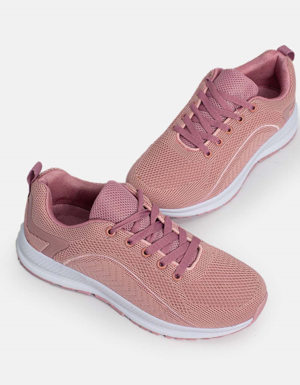 Εικόνα από Γυναικεία αθλητικά sneakers με συνδυασμούς υλικών Ροζ