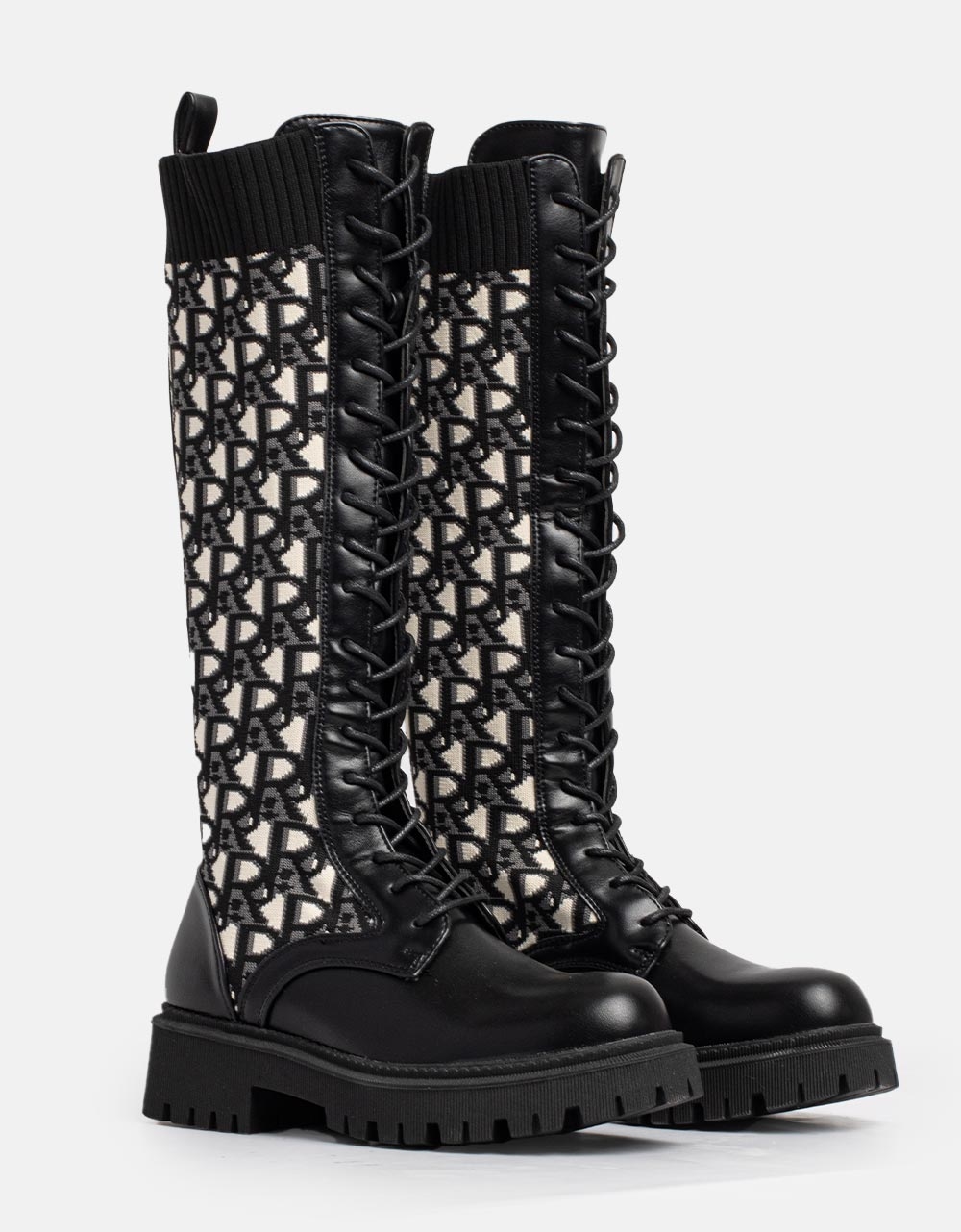 Εικόνα από Γυναικείες μπότες με κορδόνια Μαύρο