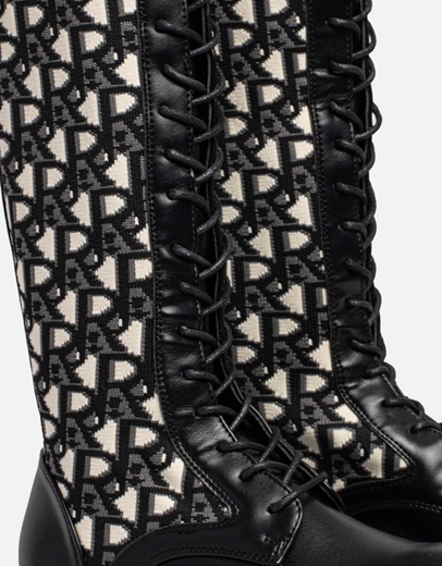 Εικόνα της Γυναικείες μπότες με κορδόνια Μαύρο